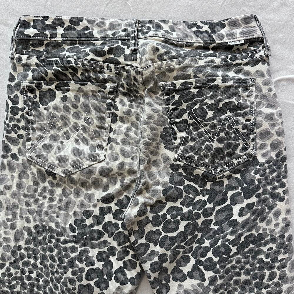 MOTHER Mid Rise Dazzler Ankle Jeans Size 29 Animal Print Skinny Grey - Picture 5 of 14
